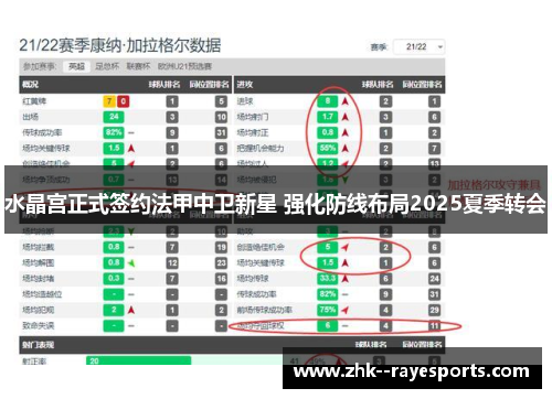 水晶宫正式签约法甲中卫新星 强化防线布局2025夏季转会 水晶宫正式签约法甲中卫新星 强化防线布局2025夏季转会